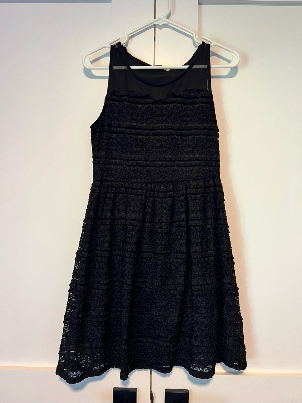 Black Lace Fit-and-Flare Dress